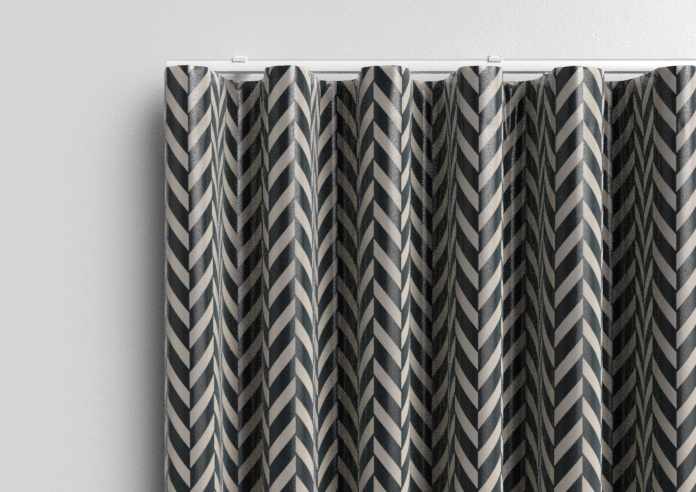 Chevron Stripe, Charcoal - Made to Measure Curtains - Image 13